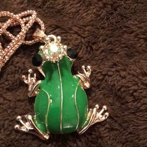 3/$66 Green frog 🐸 prince necklace